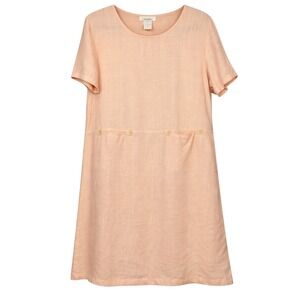 Vtg Cute Stuff 100% Linen Scandanavian Minimalist Dress Women Size XL Lagenlook